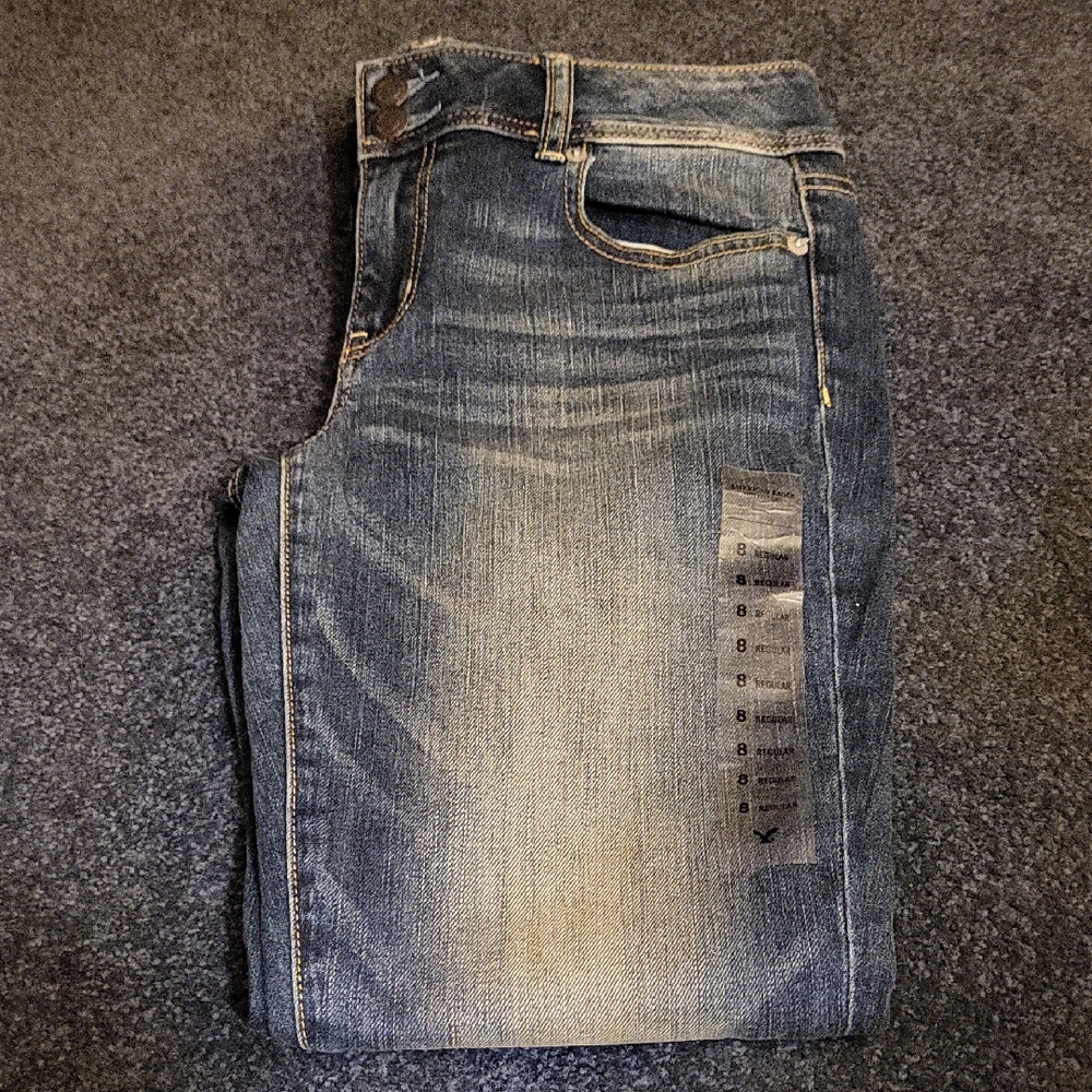 American Eagle Outfitters Distressed Blue Skinny Jeans